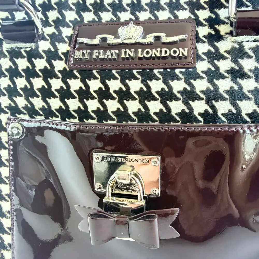 My Flat In London Andover Houndstooth Satchel